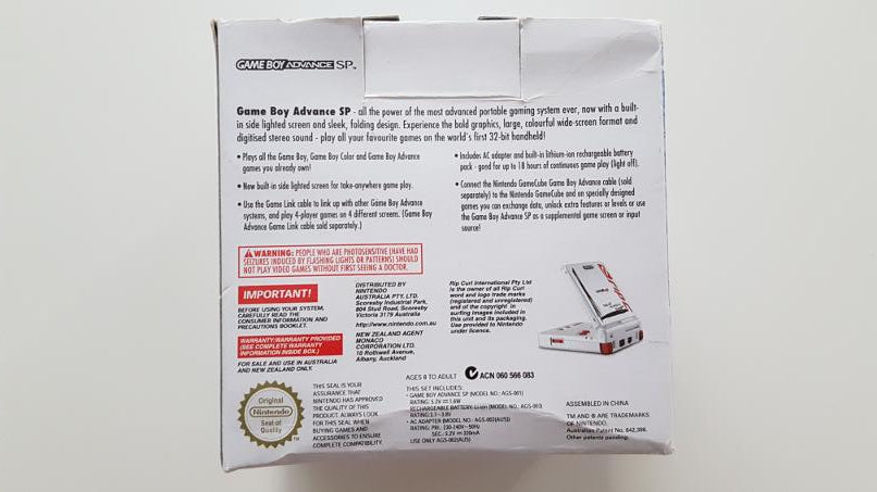 Game Boy Advance SP Rip Curl упаковка