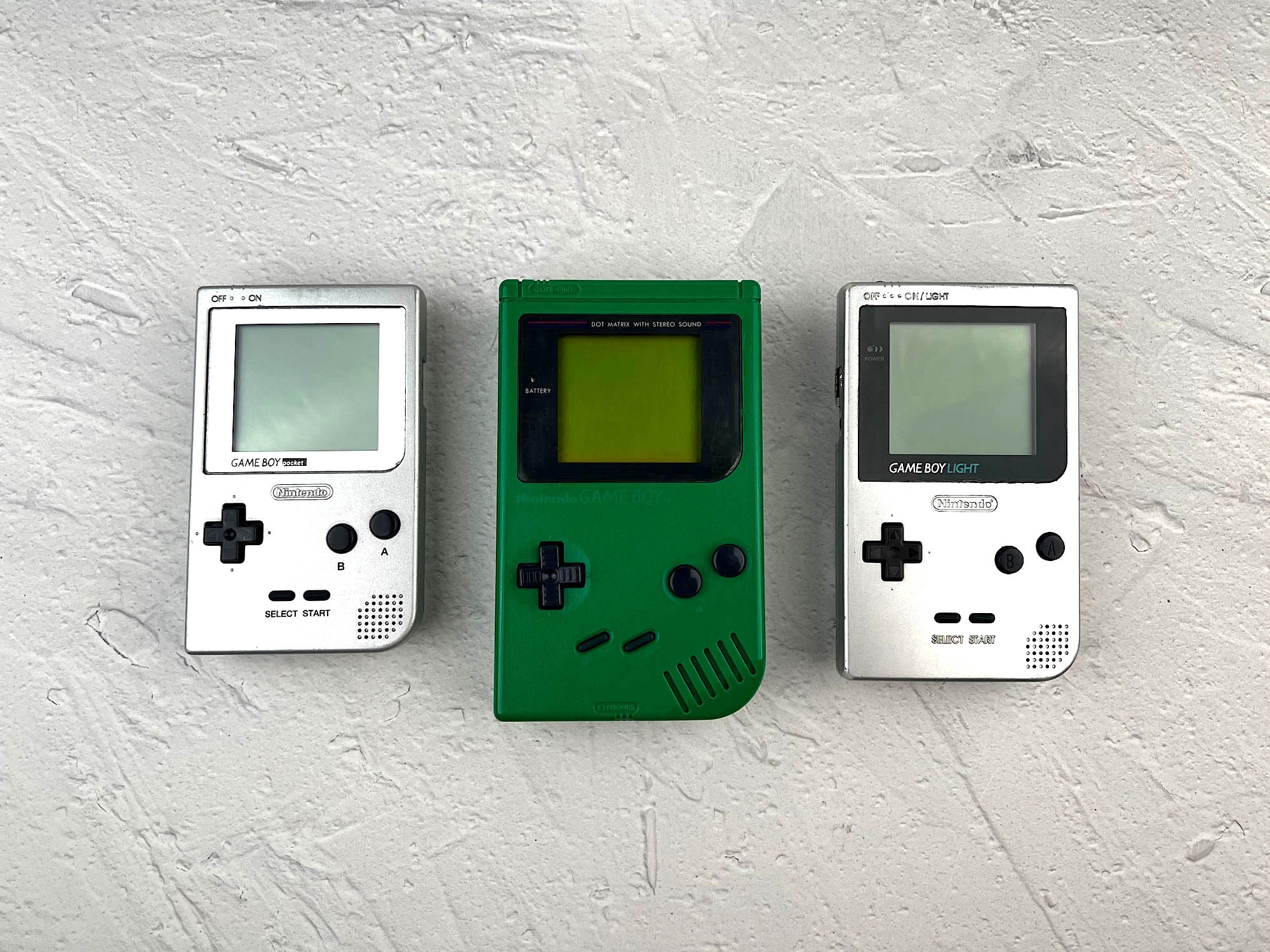 Game Boy, Game Boy Pocket, Game Boy Light