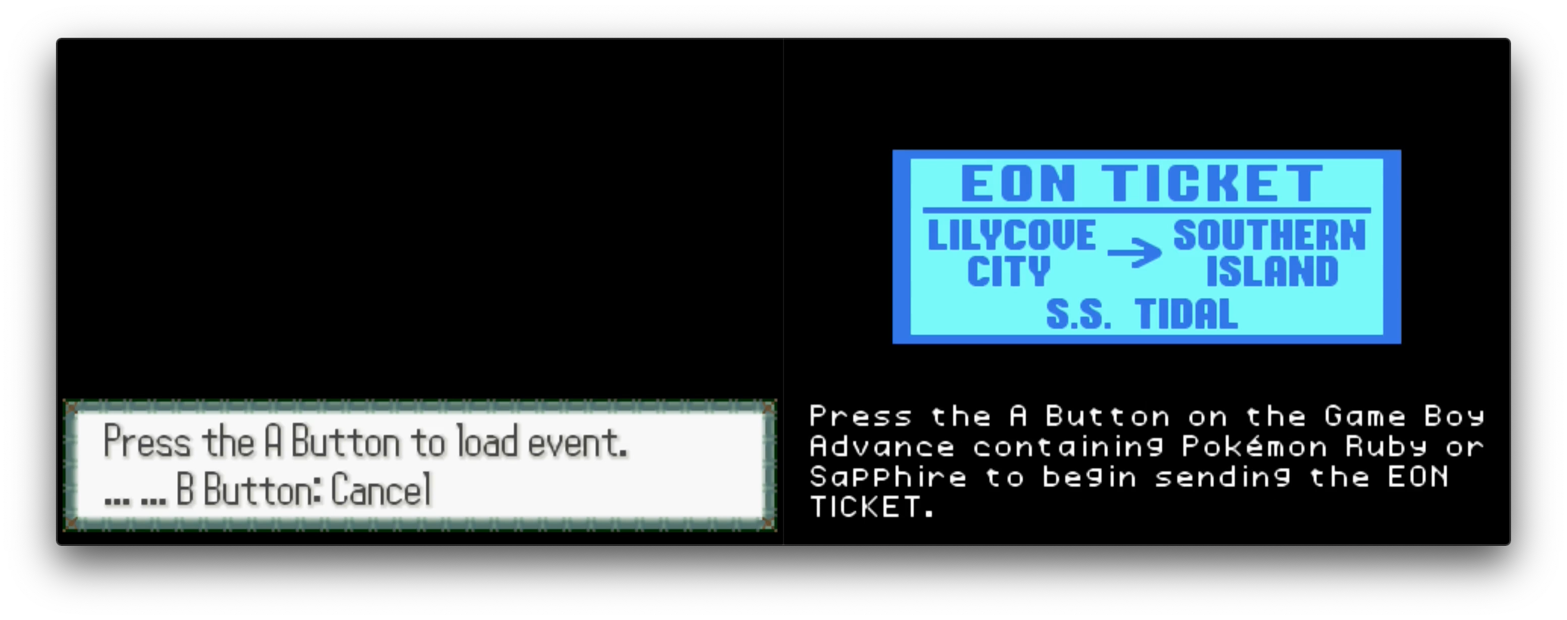 gba mystery event e-reader eon ticket