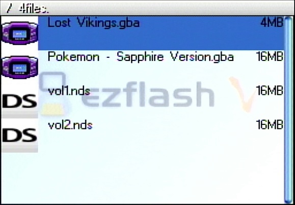 EZ-FLASH V (5) меню