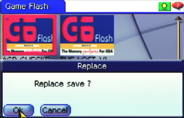 G6 Flash Card Save Menu