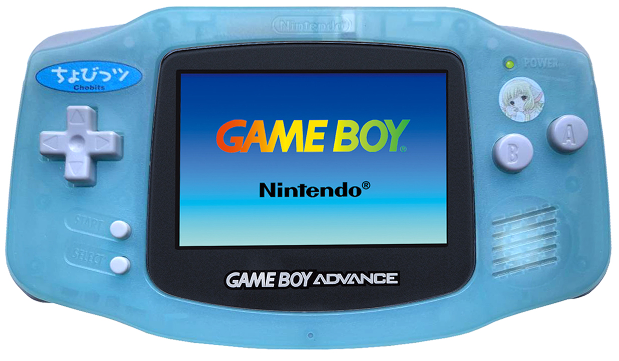 Nintendo Game Boy Advance Chobits - clear blue w/ logo (Japan, 2002)