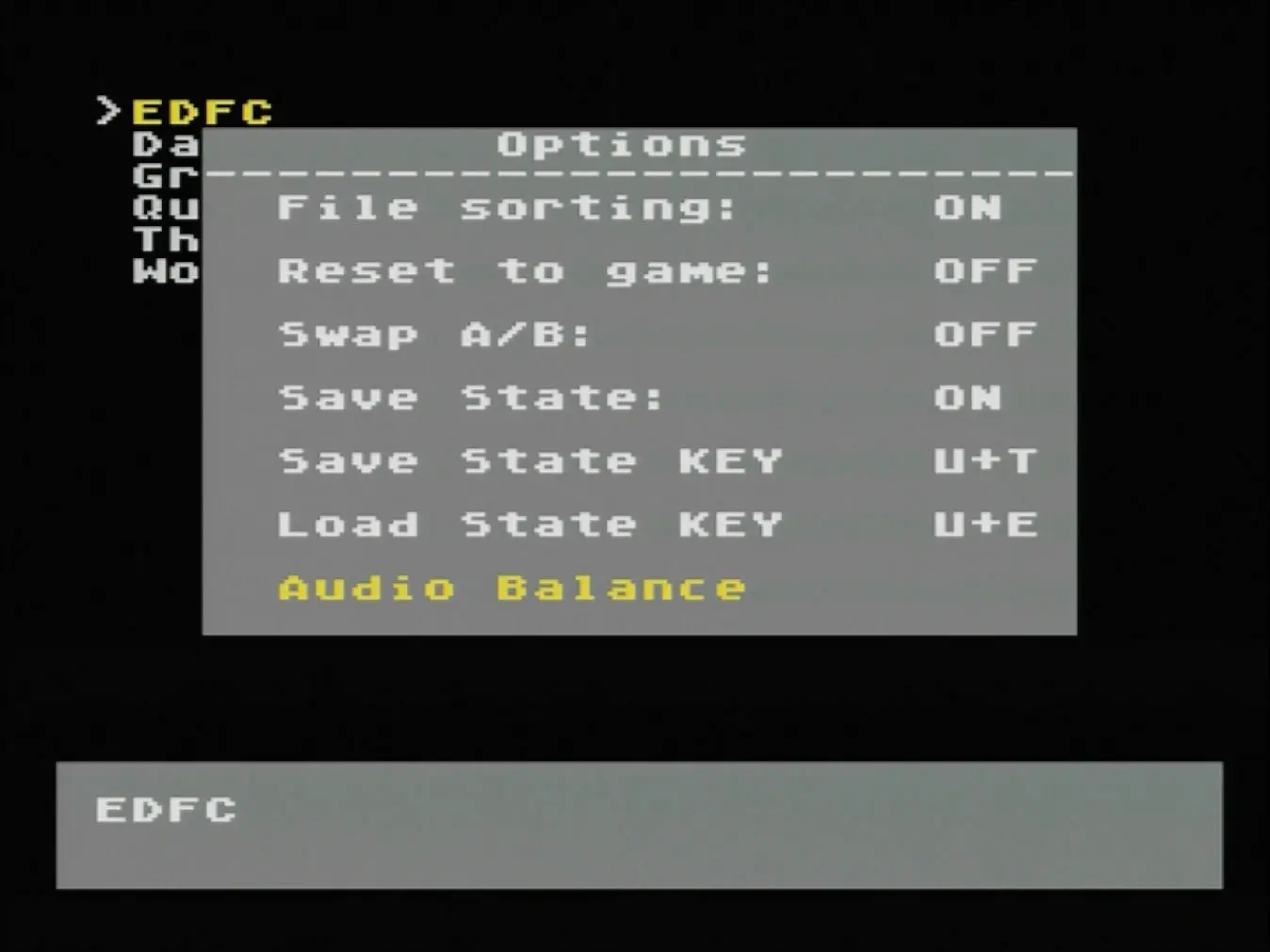 Options: settings menu in N8 Supergame Pro Options: settings menu in N8 Supergame Pro