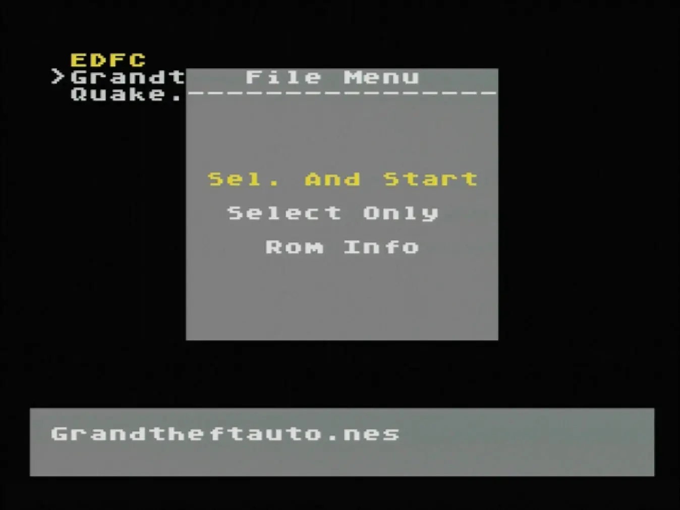 File menu for a selected ROM in N8 Supergame Pro File menu for a selected ROM in N8 Supergame Pro