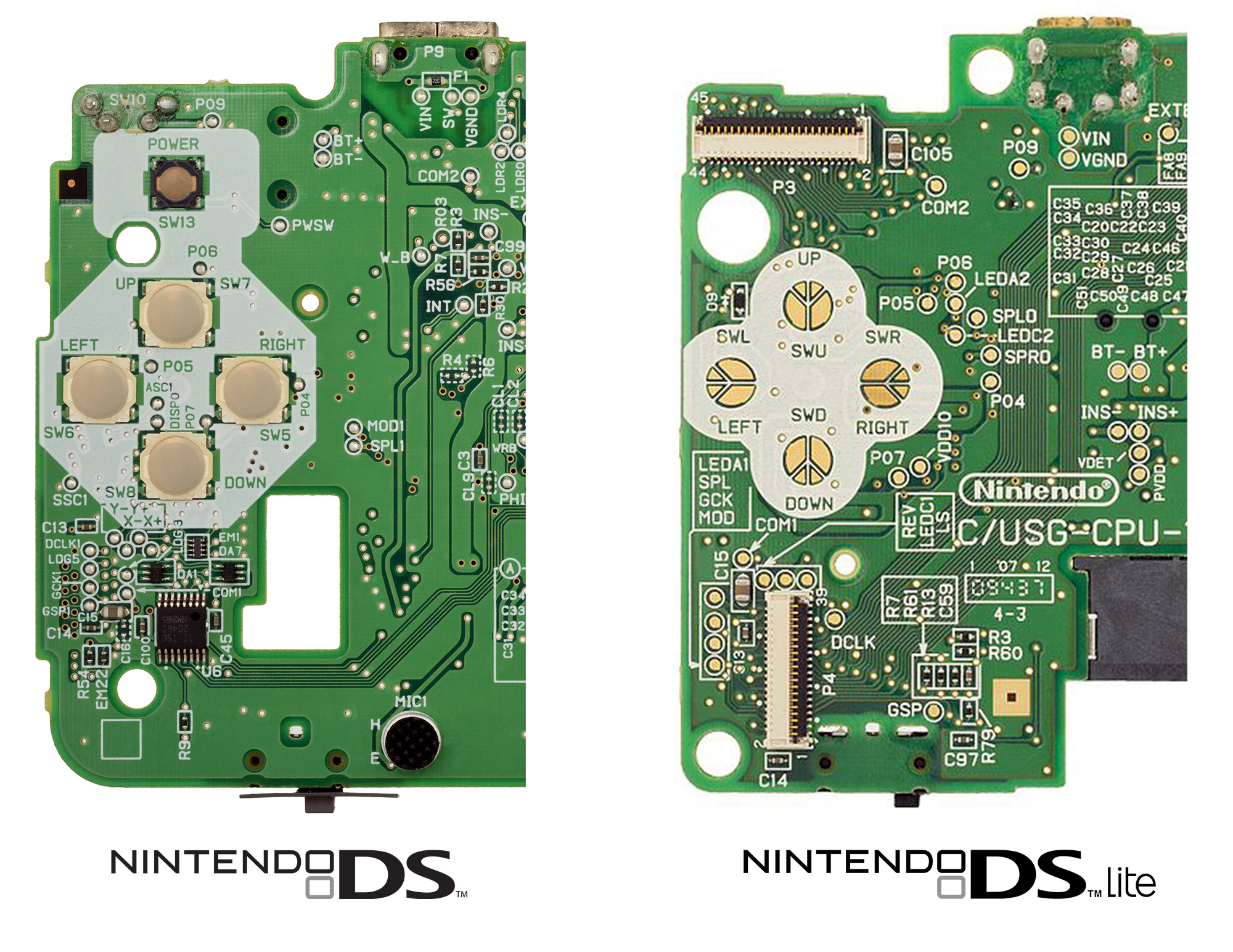 Nintendo DS Lite и Nintendo DS сравнение кнопок