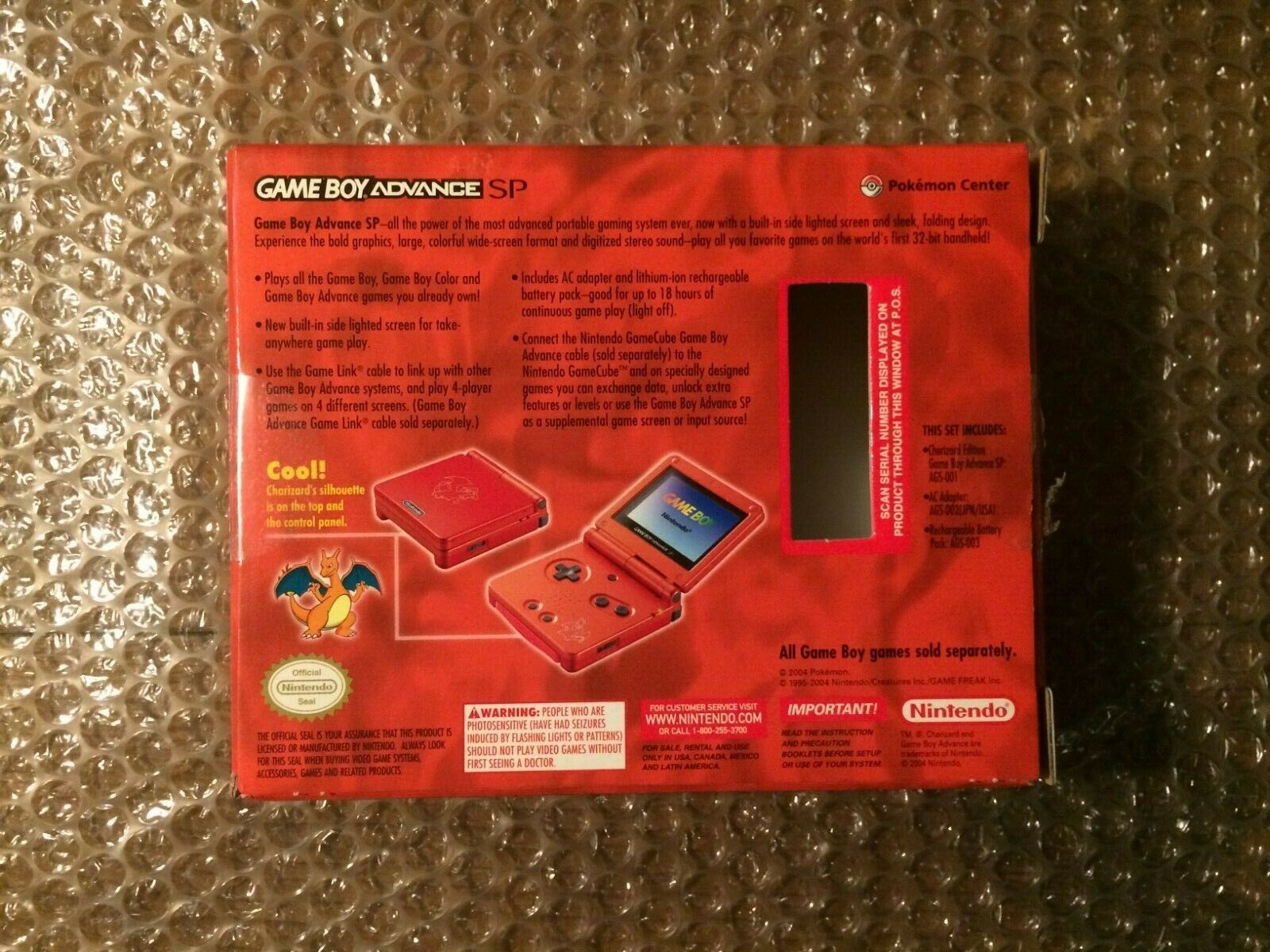 Game Boy Advance SP Charizard упаковка