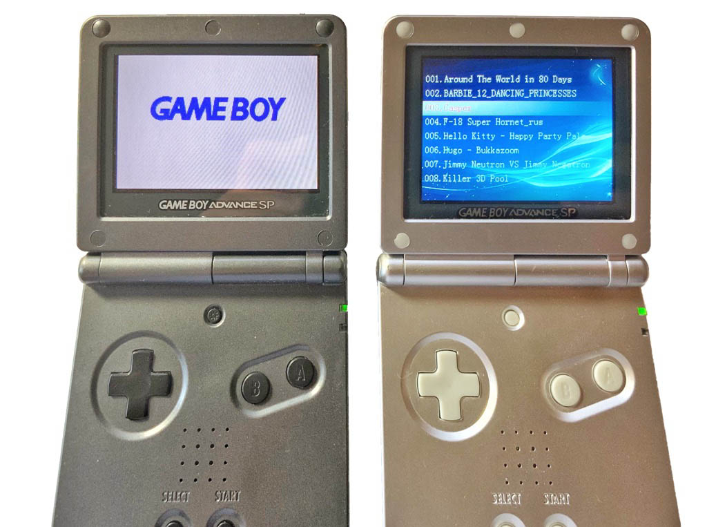 Поддельный Game Boy Advance SP встроенные игры.
