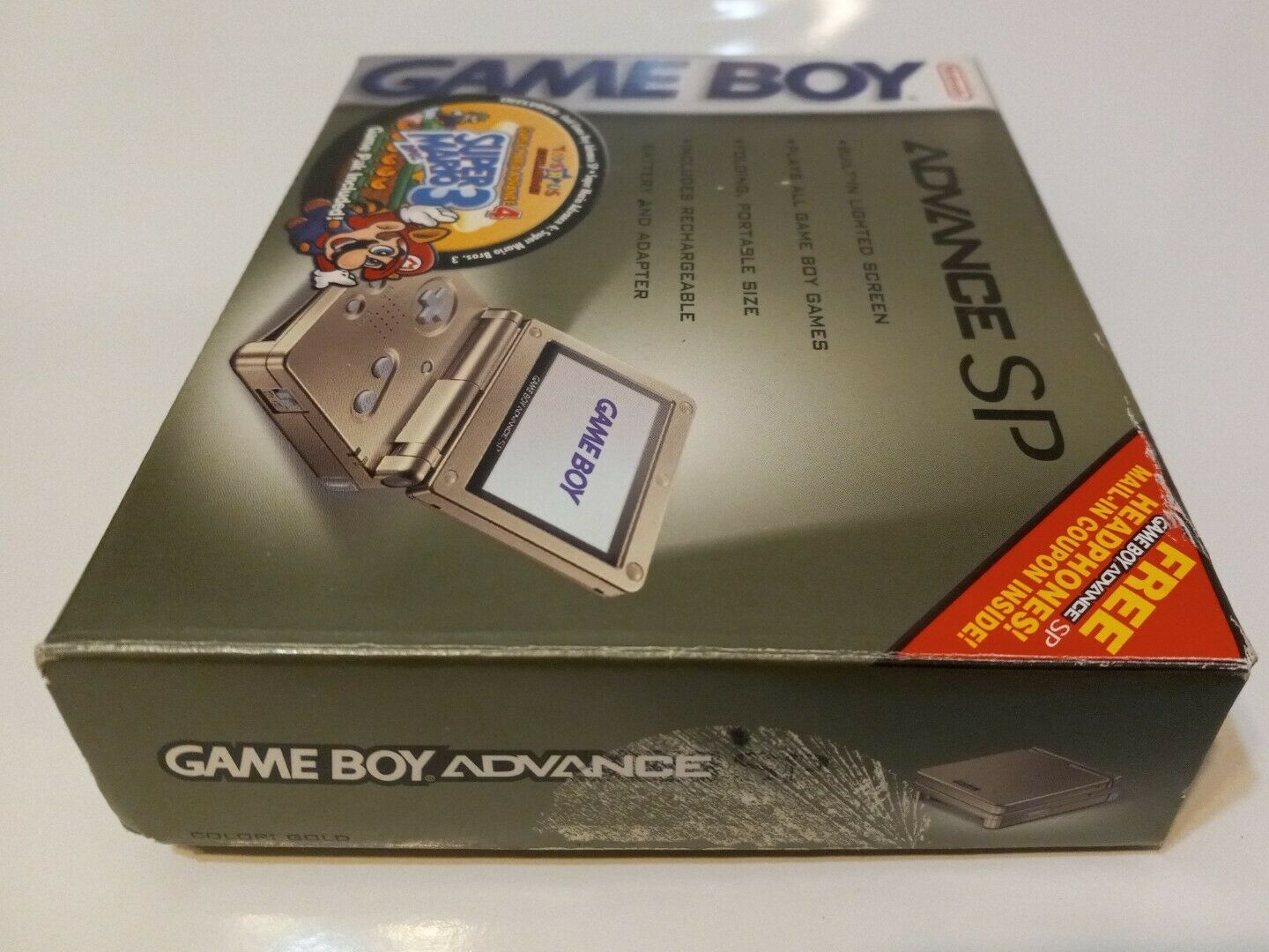 Game Boy Advance SP Gold упаковка