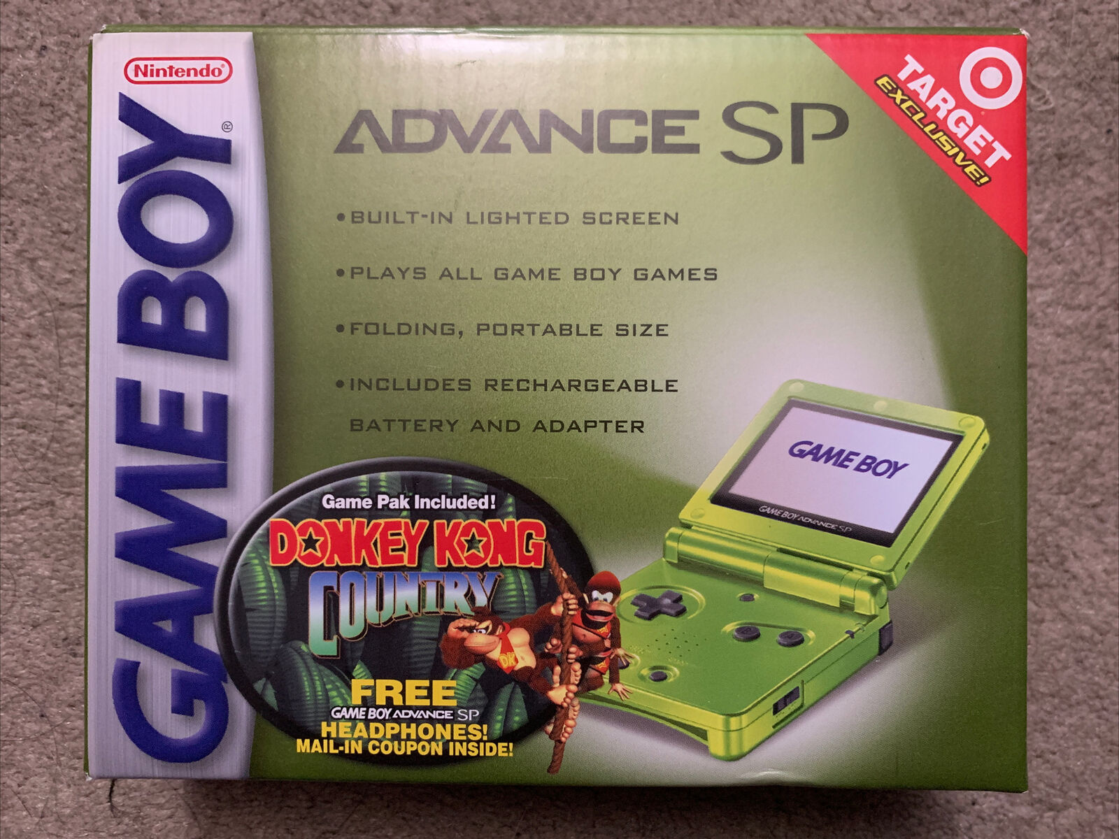 Game Boy Advance SP Lime упаковка