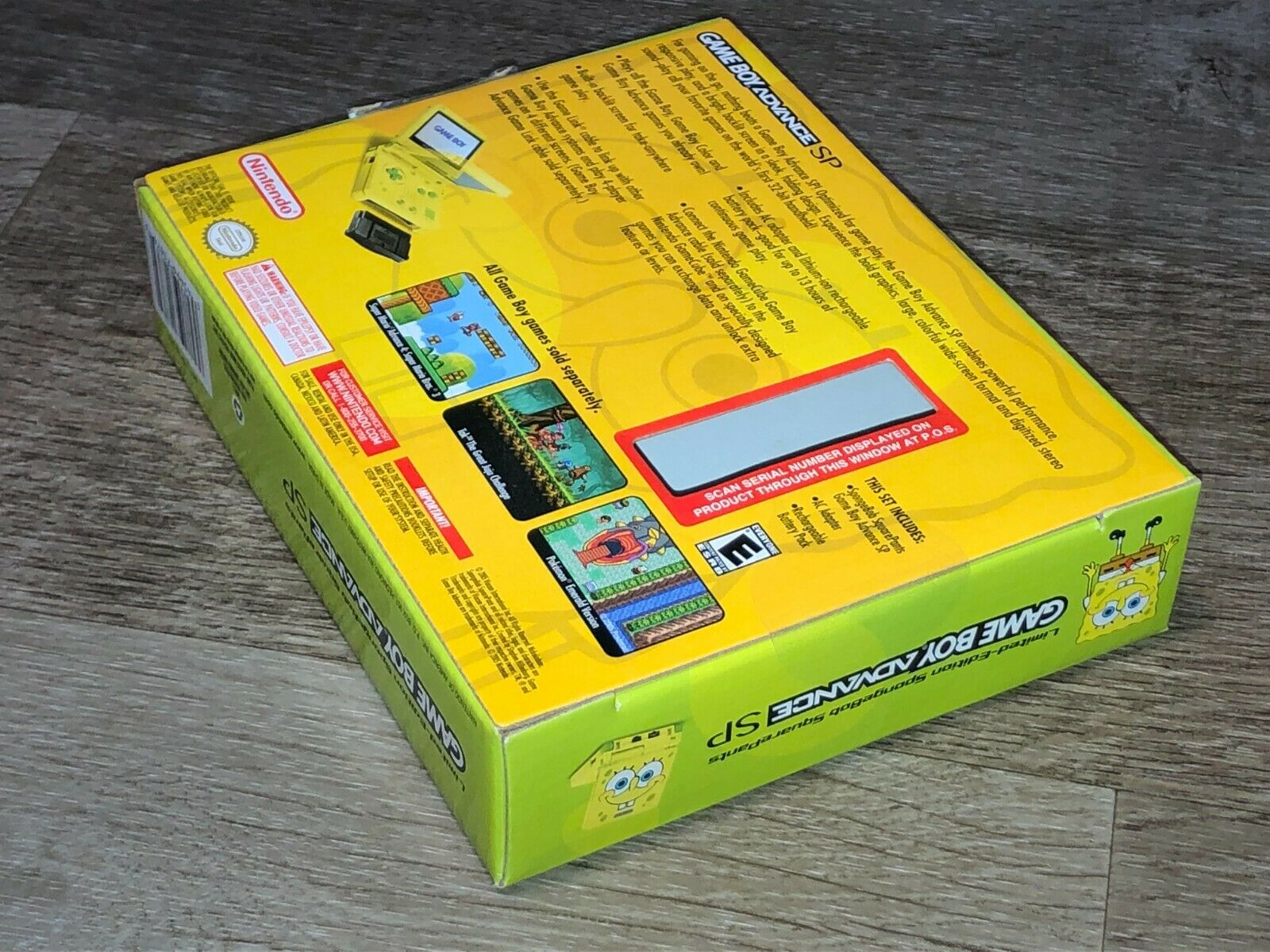 Game Boy Advance SP SpongeBob упаковка